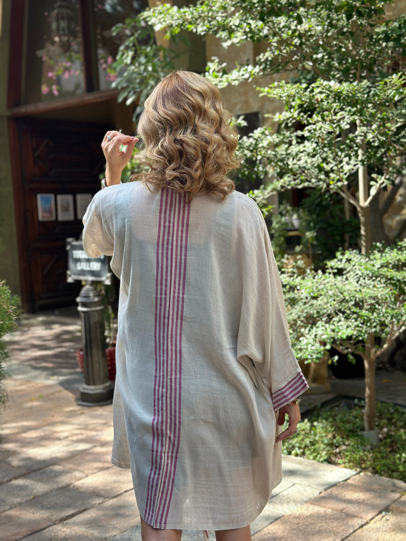 LINEN BLEND KIMONO-DERVISH