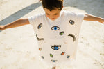 KIDS COTTON BEACH PONCHOS- NEON GOT EYE ON YOU