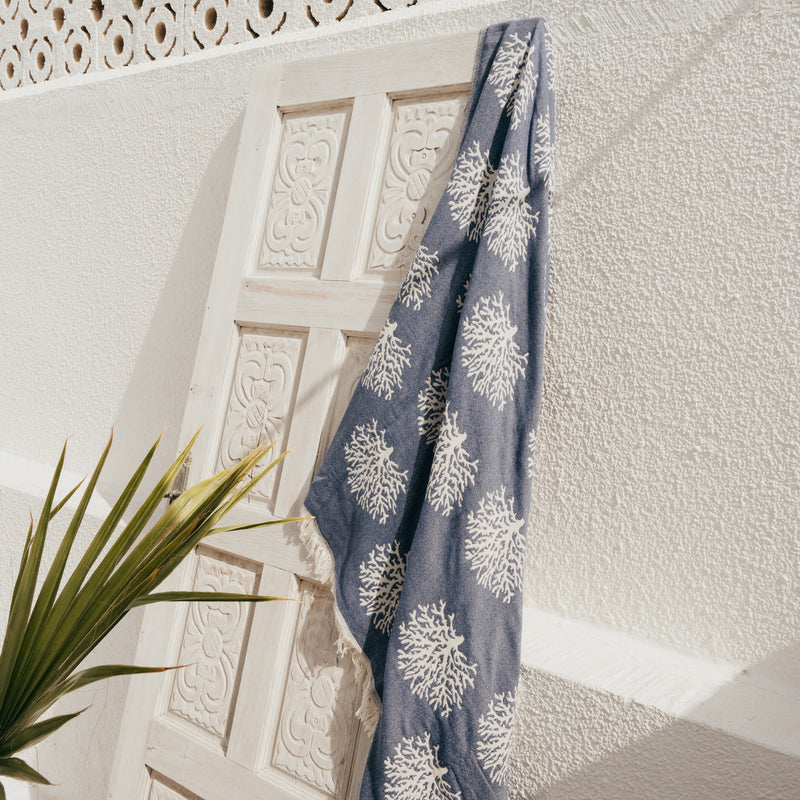 COTTON THROW BLANKET-MARINE BREEZE