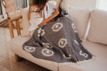 COTTON THROW BLANKET- EVIL EYE DESIGN