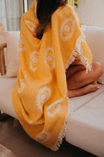 COTTON THROW BLANKET- EVIL EYE DESIGN