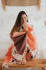 COTTON THROW BLANKET- BORDEAUX BLISS -