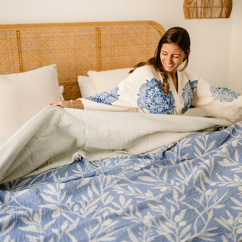 MUSLIN  BEDSPREAD- HARVEST