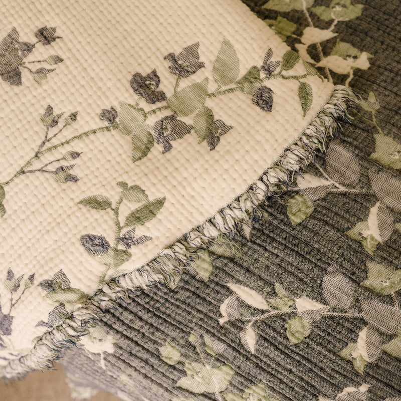 MUSLIN  BEDSPREAD-  BEGOUNVILLA