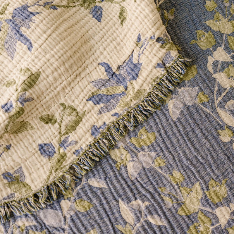 MUSLIN  BEDSPREAD-  BEGOUNVILLA