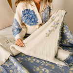 MUSLIN  BEDSPREAD-  BEGOUNVILLA