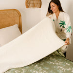 MUSLIN  BEDSPREAD-  BEGOUNVILLA