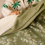 MUSLIN  BEDSPREAD-  BEGOUNVILLA
