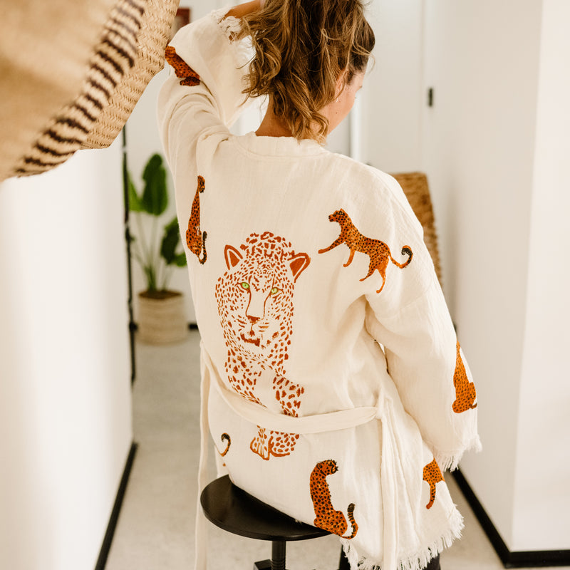 COTTON KIMONO- LEOPARD