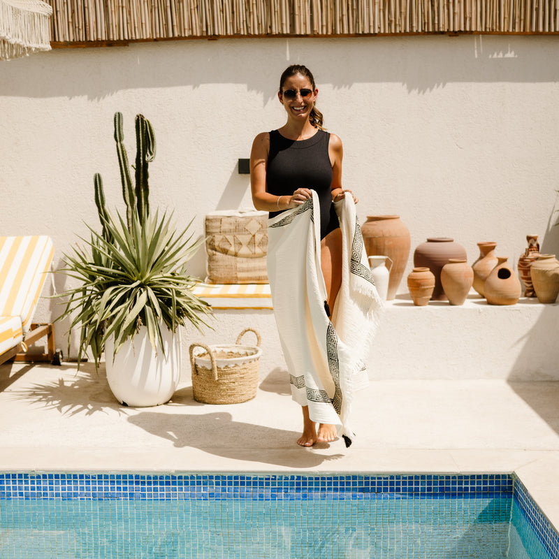 COTTON BEACH TOWEL- ATHENS