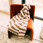 COTTON THROWS- BROWN STRIPES