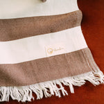 COTTON THROWS- BROWN STRIPES