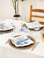 NAPKINS - BLUE FLOWERS -100% LINEN