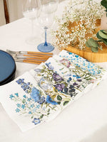 NAPKINS - BLUE FLOWERS -100% LINEN