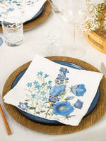 NAPKINS - BLUE FLOWERS -100% LINEN