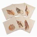 NAPKINS SEASHELLS  100% NATURAL LINEN