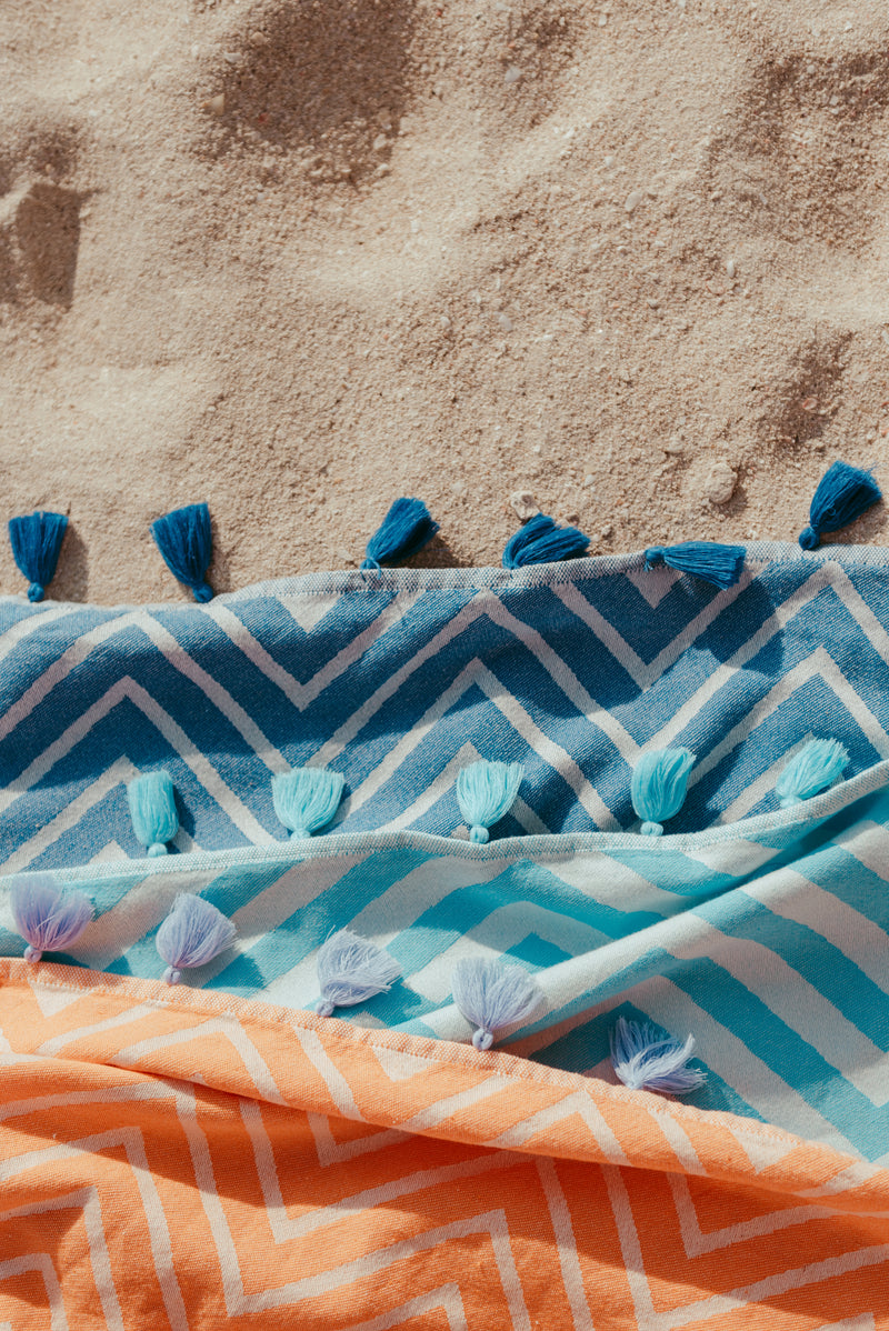 COTTON BEACH TOWELS- ZIGZAGS
